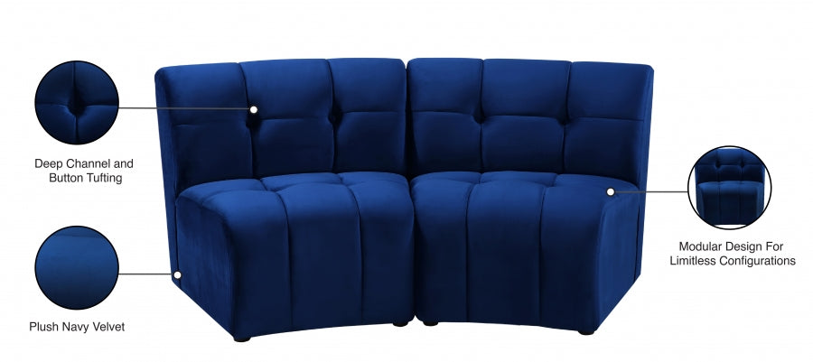 Causeuse modulaire en velours Limitless