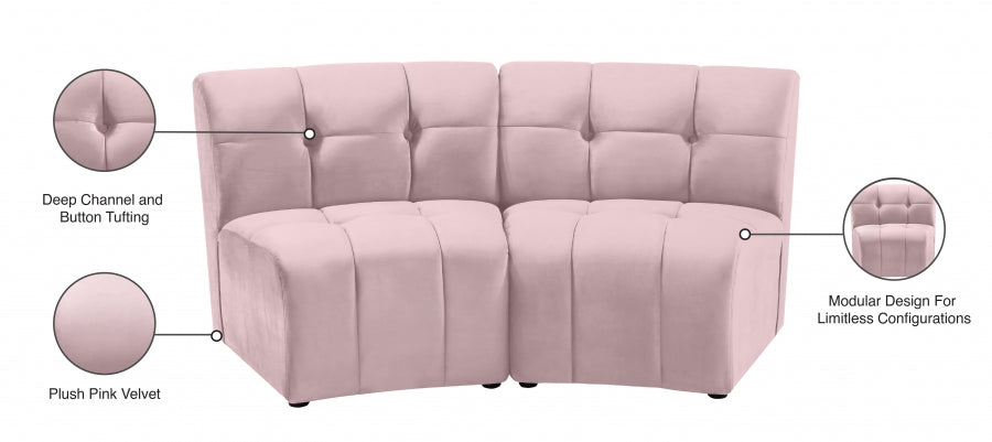 Causeuse modulaire en velours Limitless
