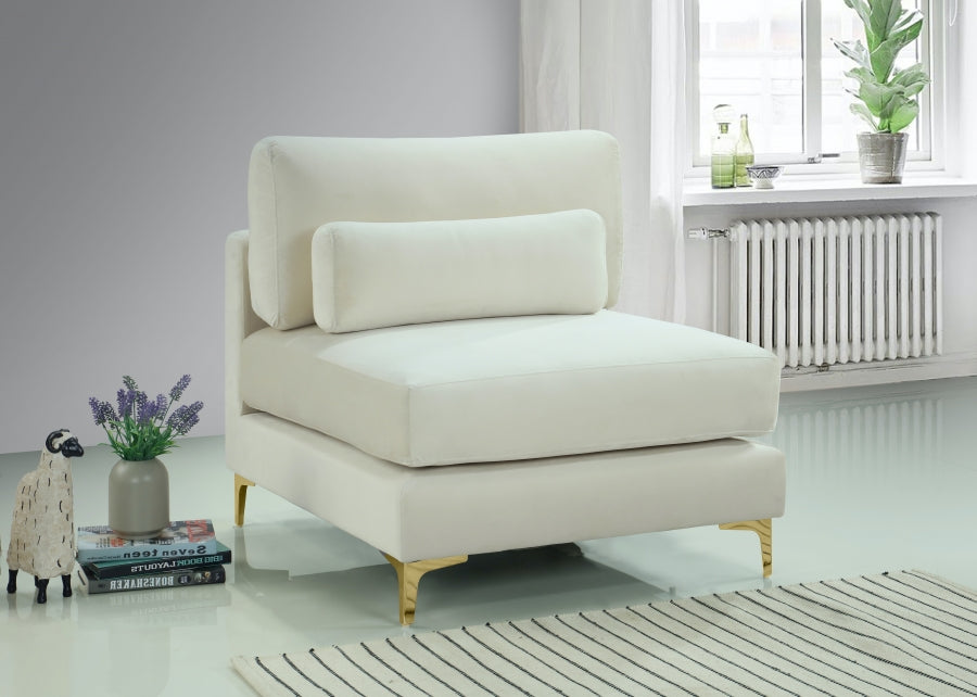 Chaise modulaire sans accoudoirs en velours Julia