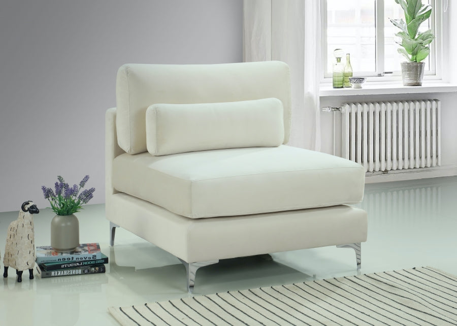 Chaise modulaire sans accoudoirs en velours Julia