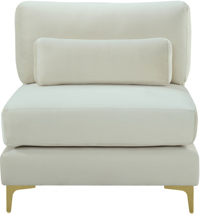 Chaise modulaire sans accoudoirs en velours Julia