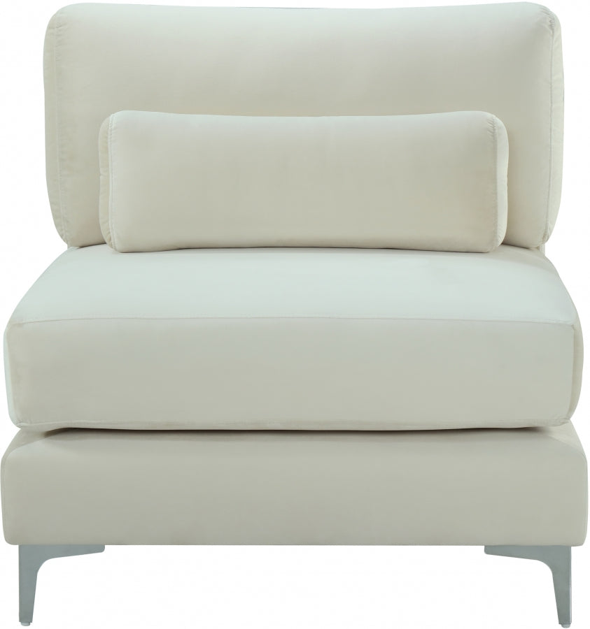 Chaise modulaire sans accoudoirs en velours Julia