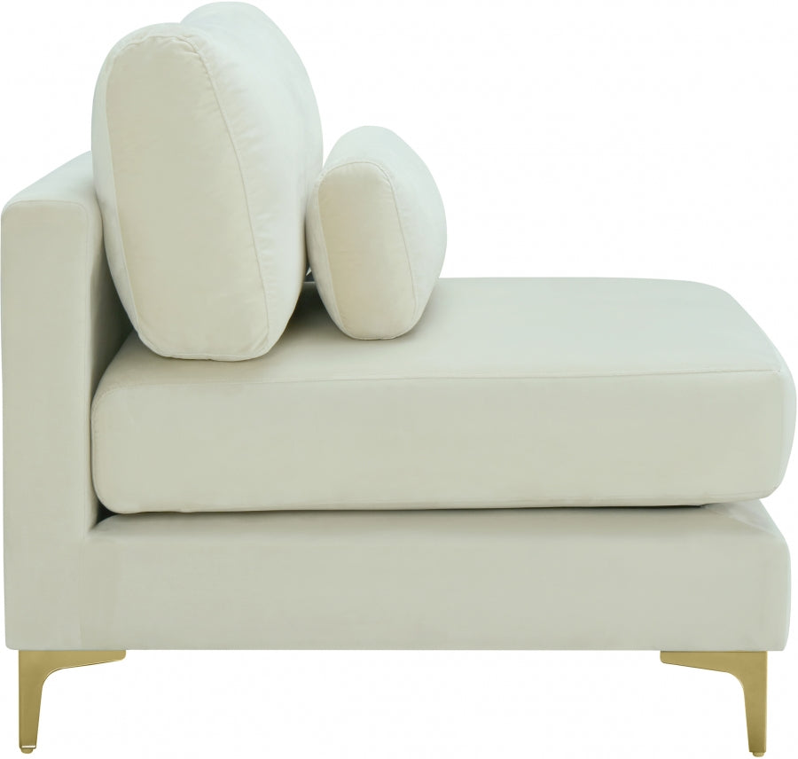 Chaise modulaire sans accoudoirs en velours Julia