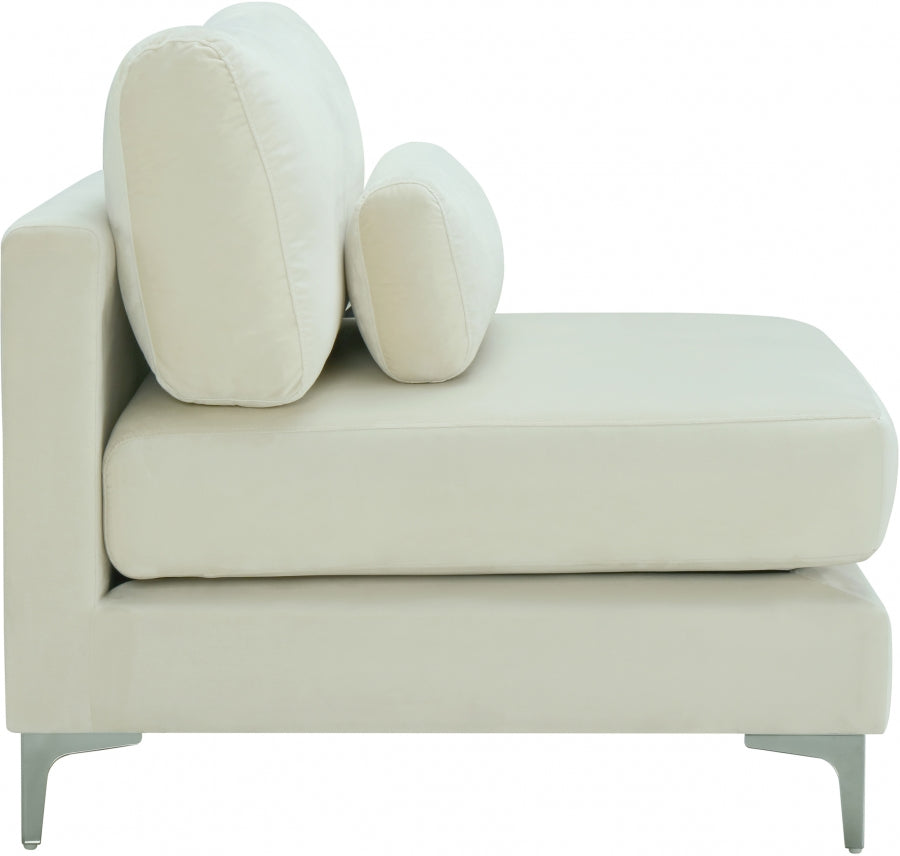 Chaise modulaire sans accoudoirs en velours Julia