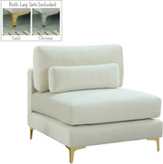 Chaise modulaire sans accoudoirs en velours Julia