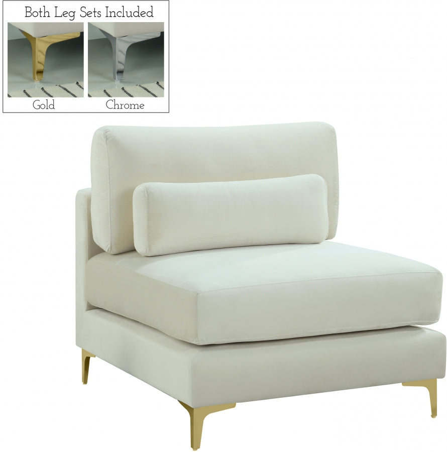 Chaise modulaire sans accoudoirs en velours Julia