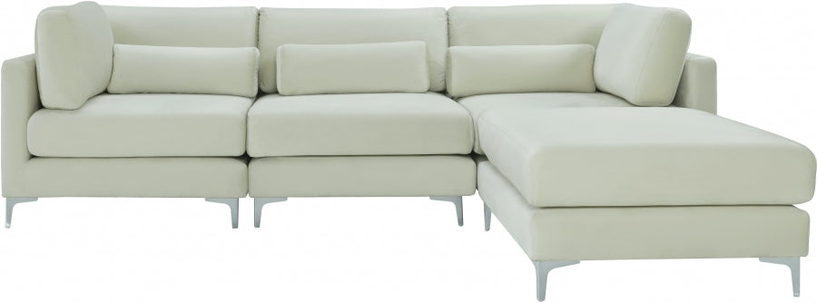 Sectionnel réversible modulaire en velours Julia