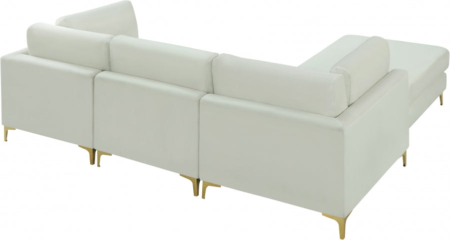 Sectionnel réversible modulaire en velours Julia