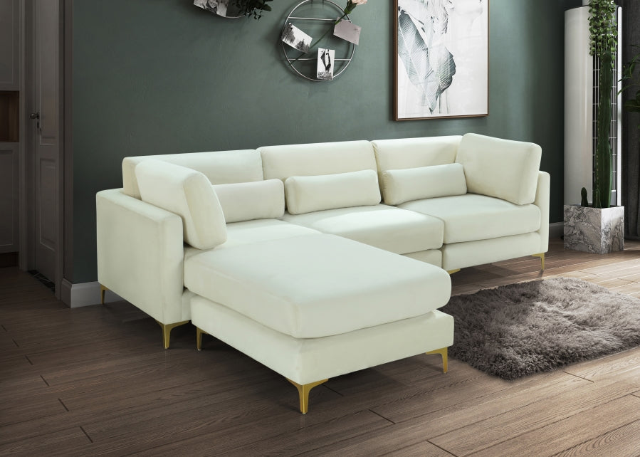 Sectionnel réversible modulaire en velours Julia