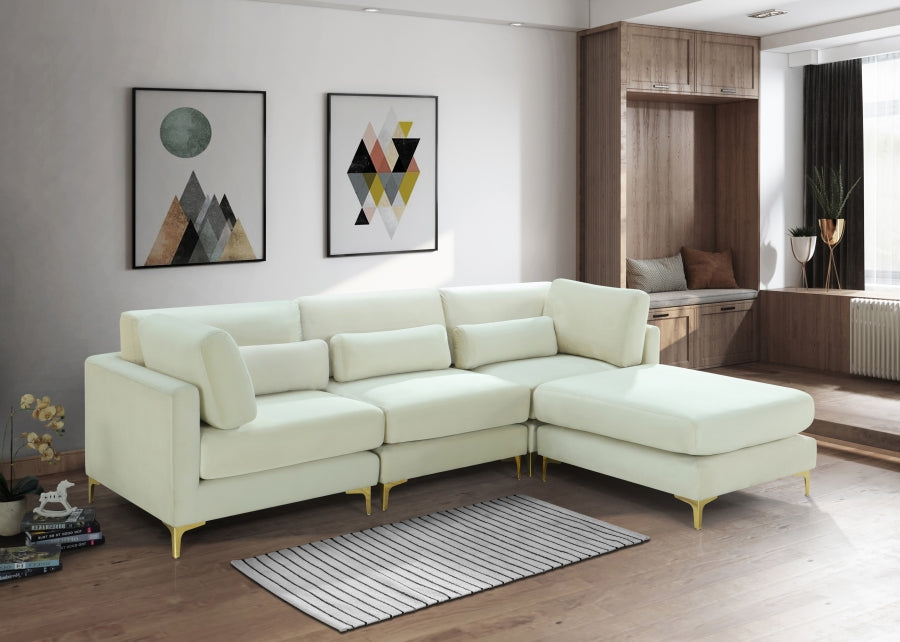 Sectionnel réversible modulaire en velours Julia