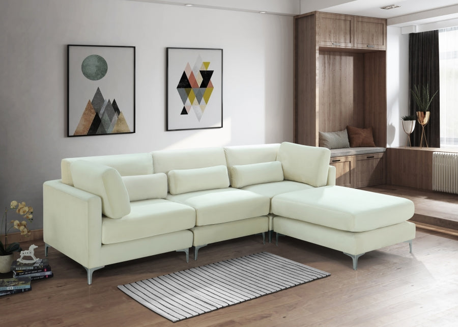 Sectionnel réversible modulaire en velours Julia