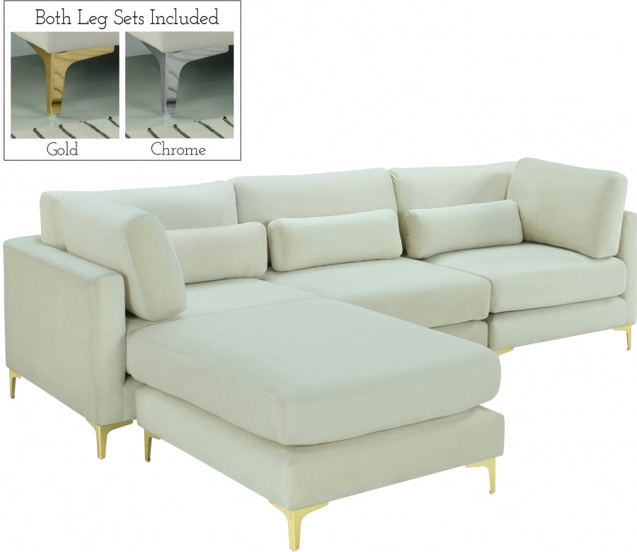 Sectionnel réversible modulaire en velours Julia