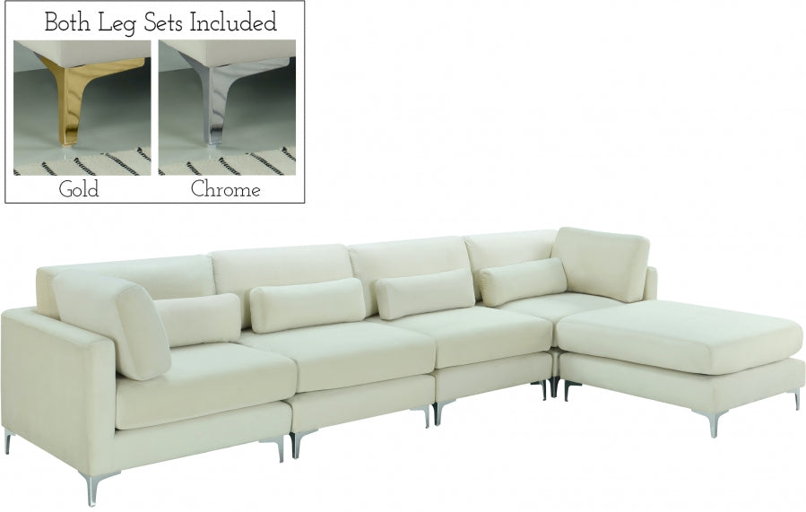 Sectionnel réversible modulaire en velours Julia