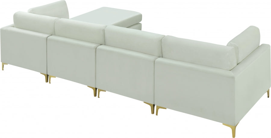 Sectionnel réversible modulaire en velours Julia