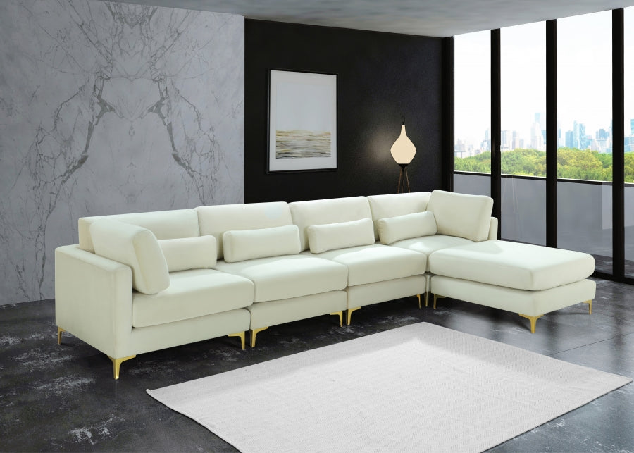 Sectionnel réversible modulaire en velours Julia