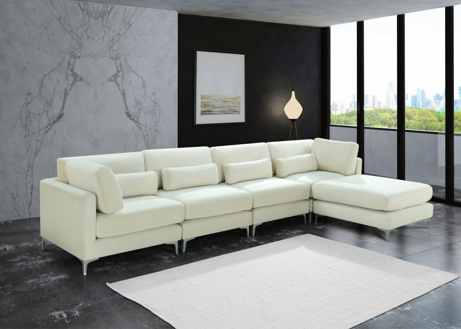 Sectionnel réversible modulaire en velours Julia