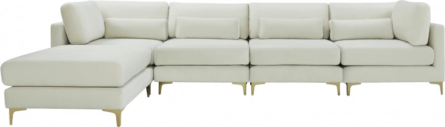 Sectionnel réversible modulaire en velours Julia