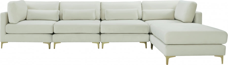 Sectionnel réversible modulaire en velours Julia