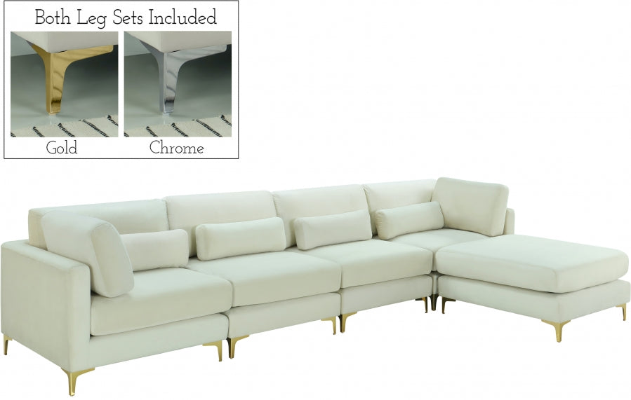 Sectionnel réversible modulaire en velours Julia