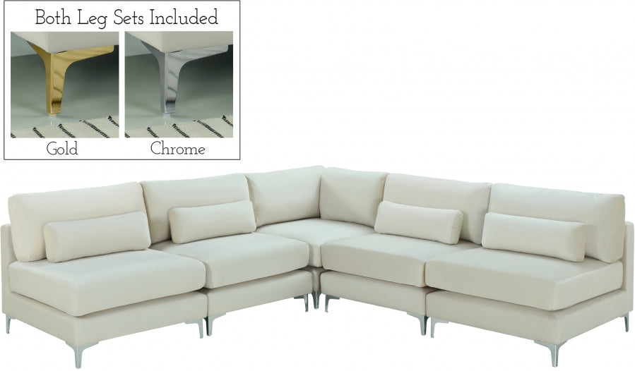 Sectionnel modulaire en velours Julia