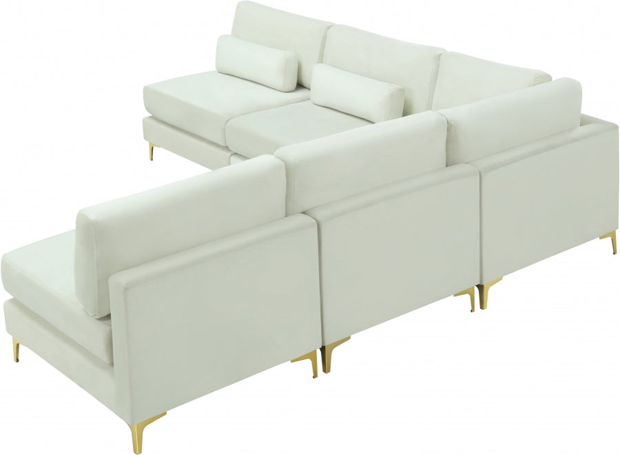 Sectionnel modulaire en velours Julia