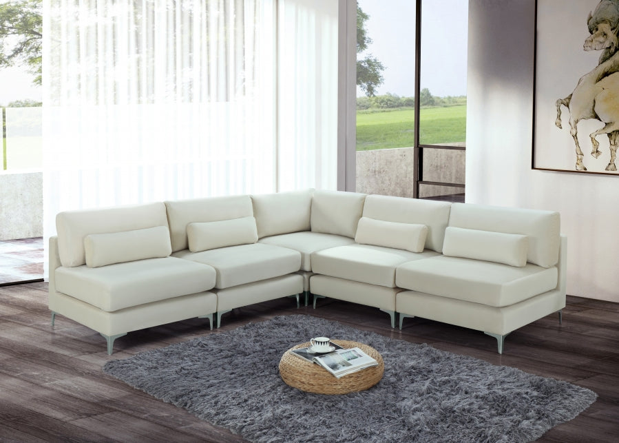 Sectionnel modulaire en velours Julia