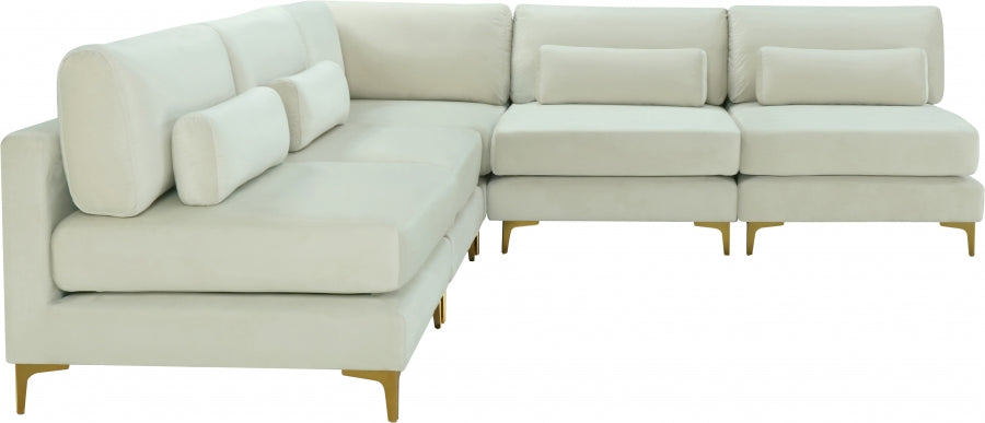 Sectionnel modulaire en velours Julia