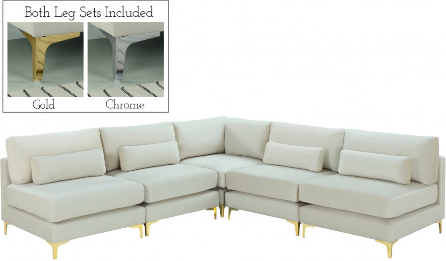 Sectionnel modulaire en velours Julia