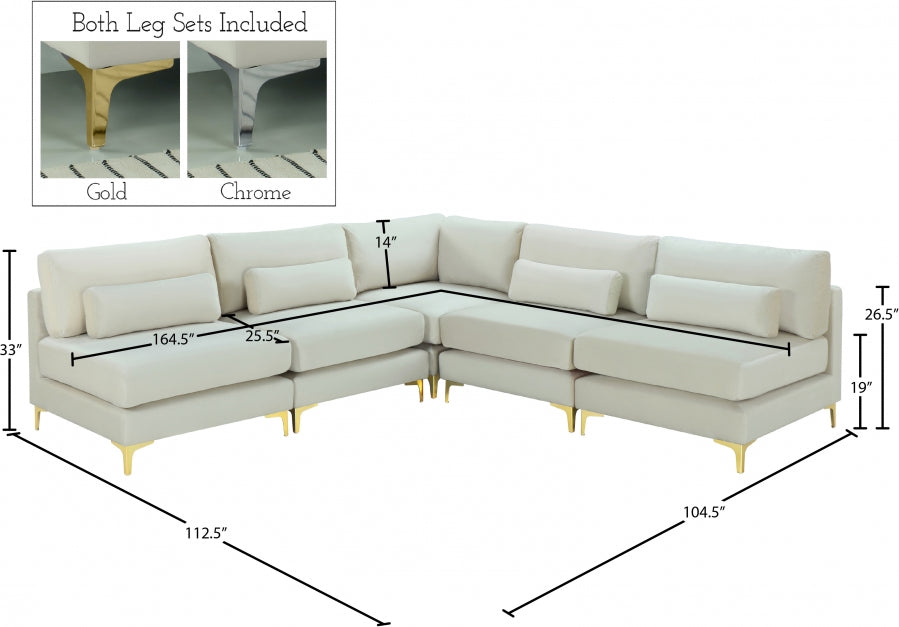 Sectionnel modulaire en velours Julia