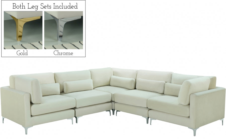 Sectionnel modulaire en velours Julia