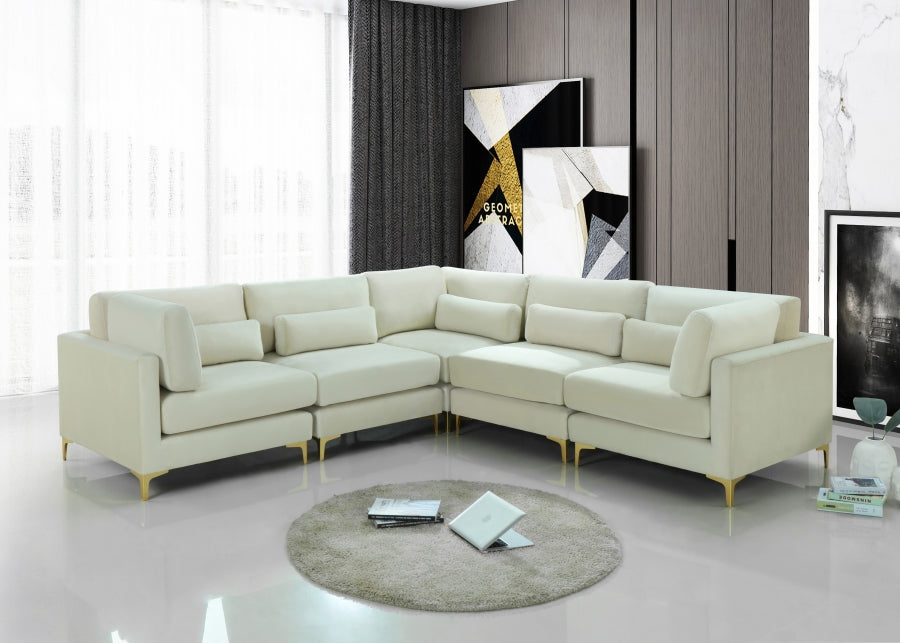 Sectionnel modulaire en velours Julia