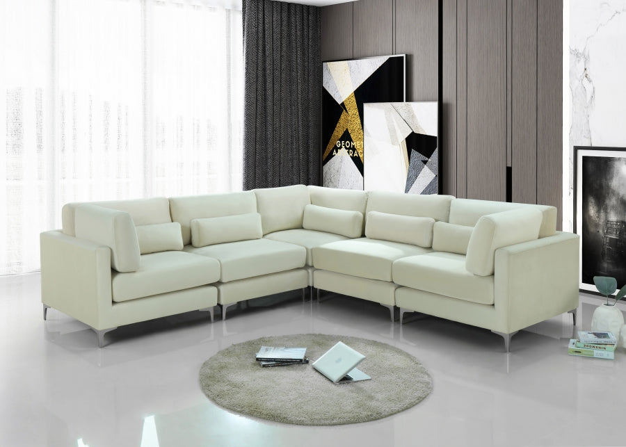 Sectionnel modulaire en velours Julia