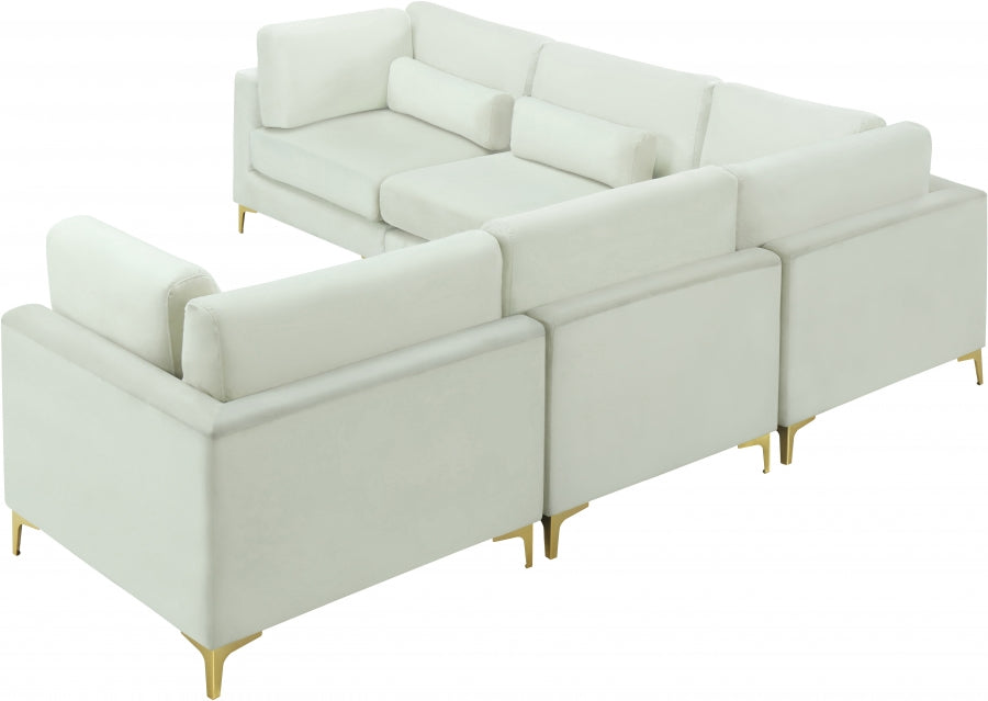 Sectionnel modulaire en velours Julia