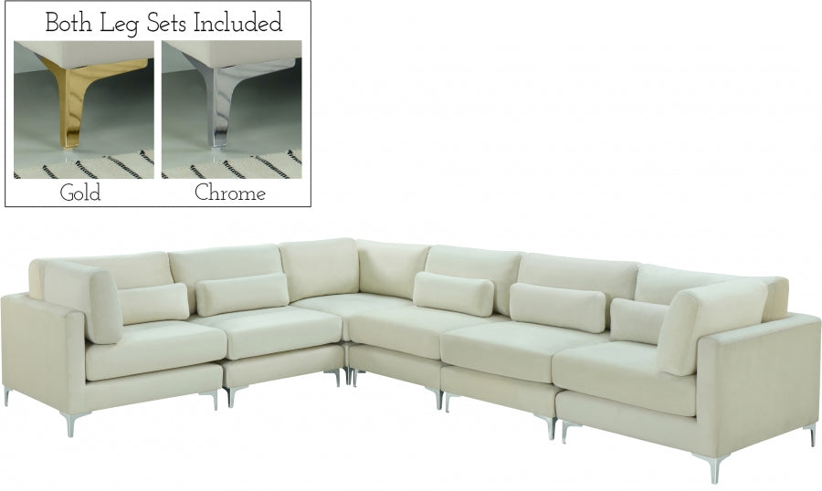 Sectionnel modulaire en velours Julia