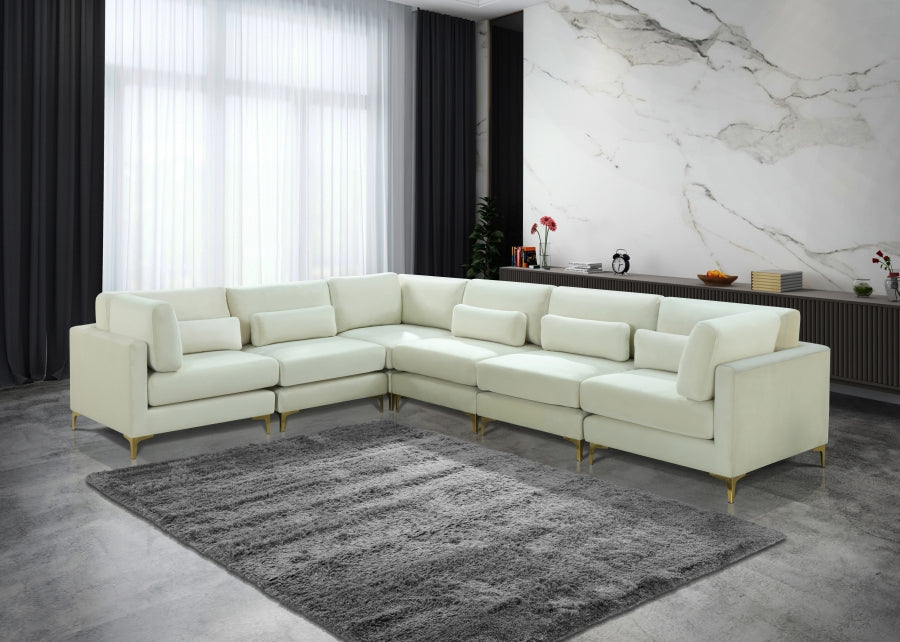 Sectionnel modulaire en velours Julia