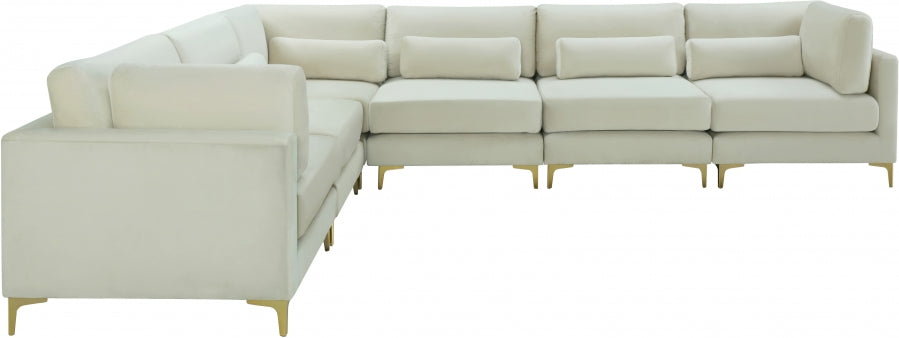 Sectionnel modulaire en velours Julia
