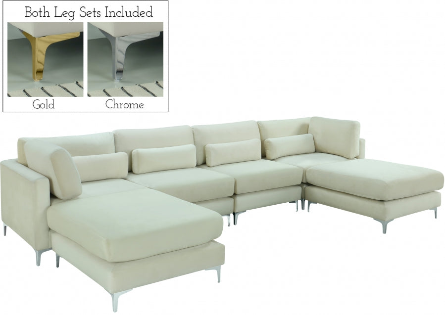 Sectionnel réversible modulaire en velours Julia