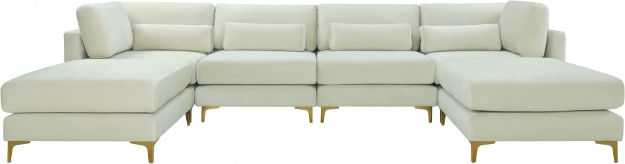 Sectionnel réversible modulaire en velours Julia
