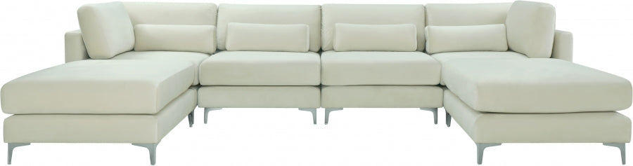 Sectionnel réversible modulaire en velours Julia