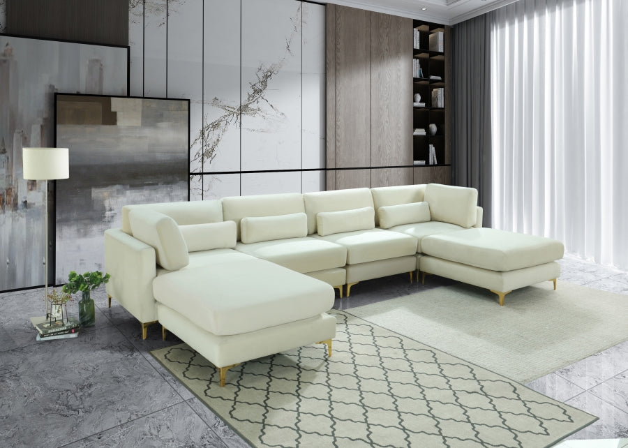Sectionnel réversible modulaire en velours Julia