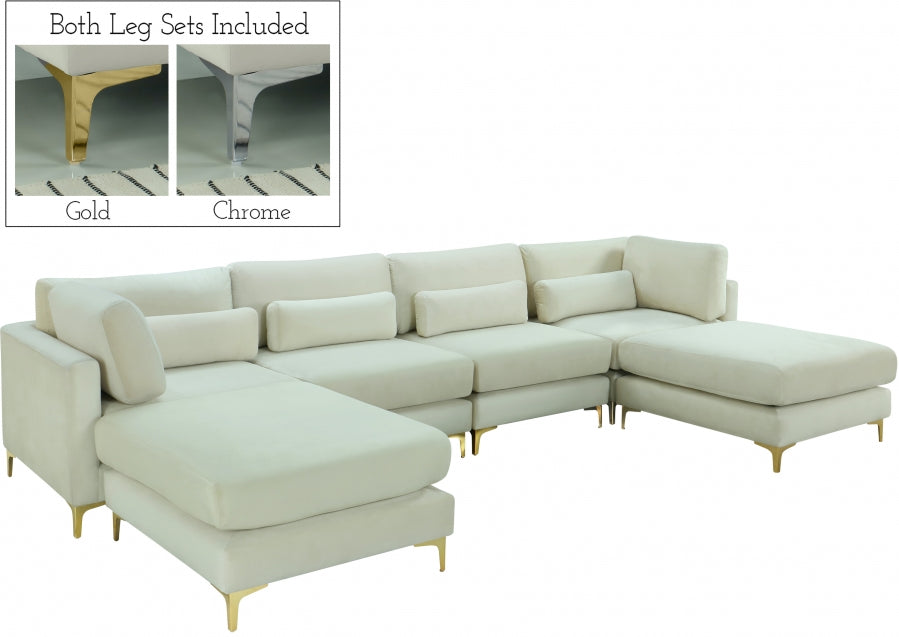 Sectionnel réversible modulaire en velours Julia