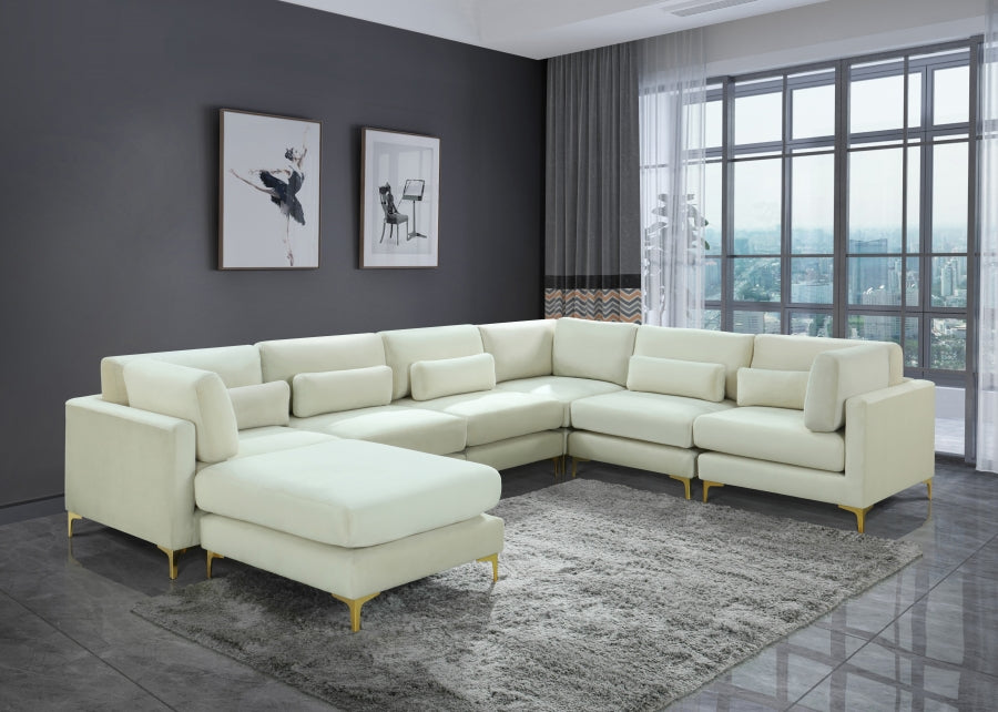 Sectionnel réversible modulaire en velours Julia