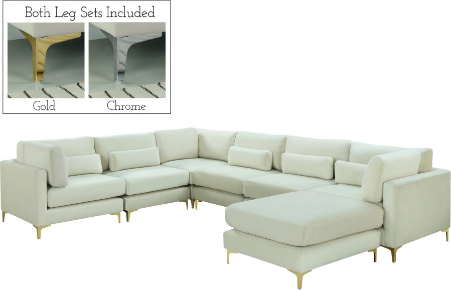 Sectionnel réversible modulaire en velours Julia