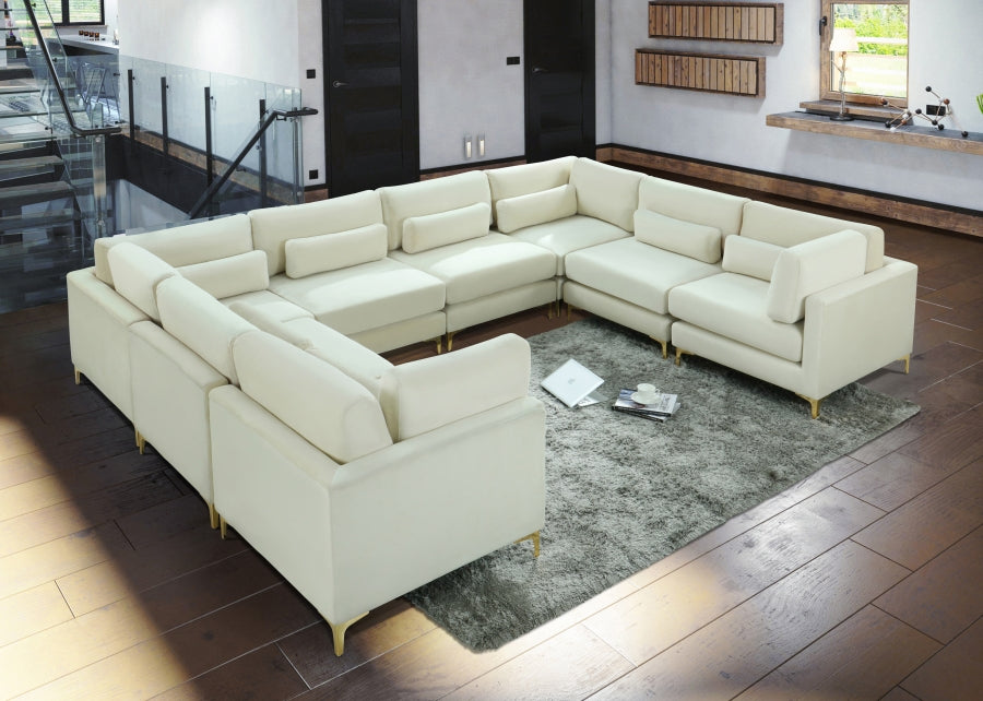 Sectionnel modulaire en velours Julia