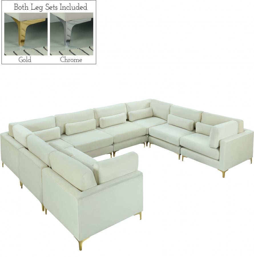 Sectionnel modulaire en velours Julia