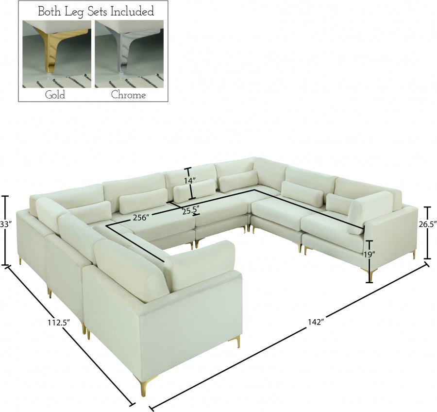 Sectionnel modulaire en velours Julia