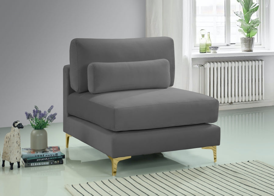 Chaise modulaire sans accoudoirs en velours Julia