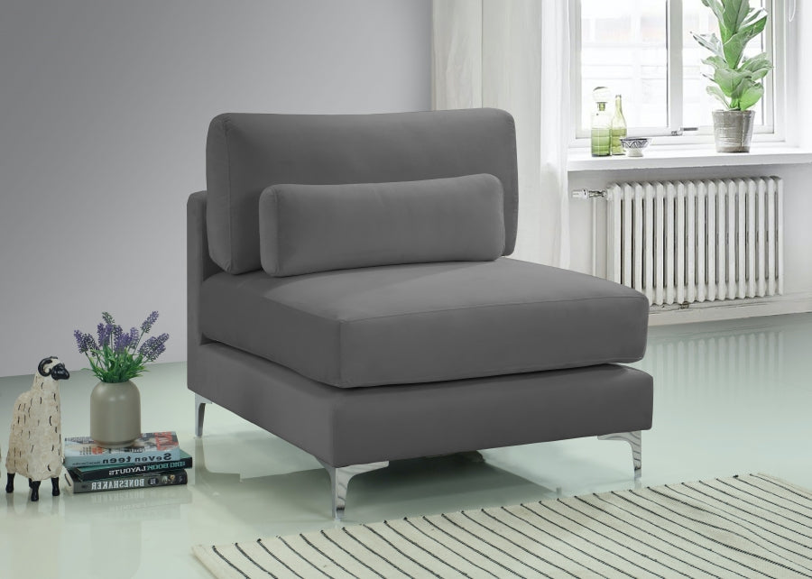 Chaise modulaire sans accoudoirs en velours Julia
