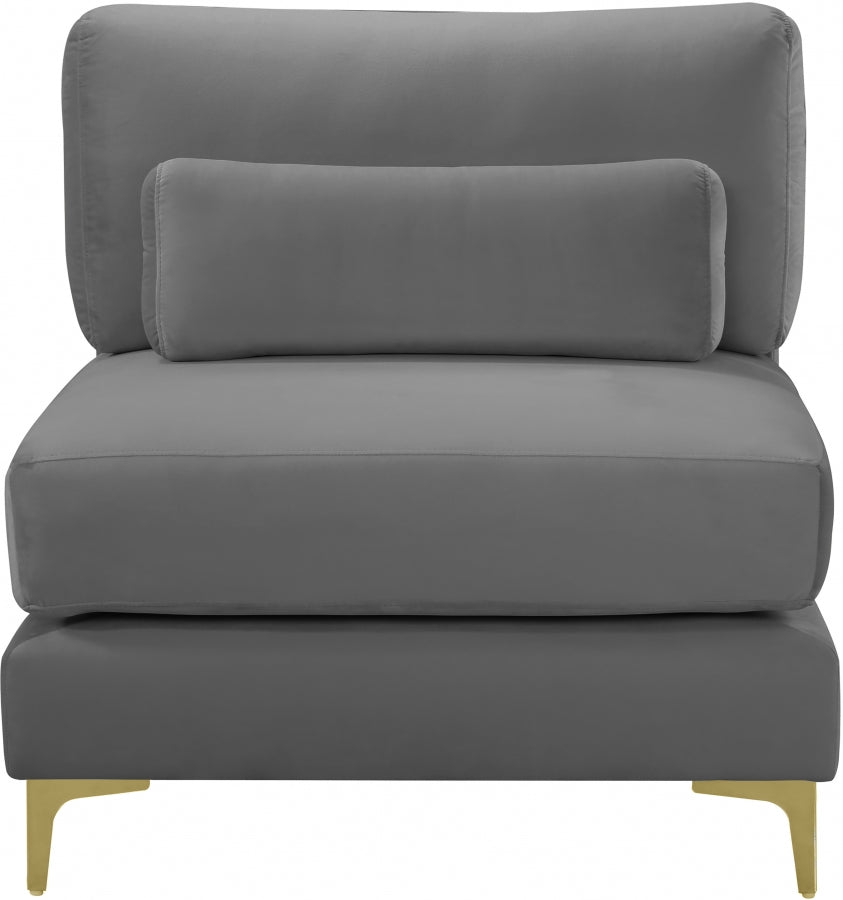 Chaise modulaire sans accoudoirs en velours Julia