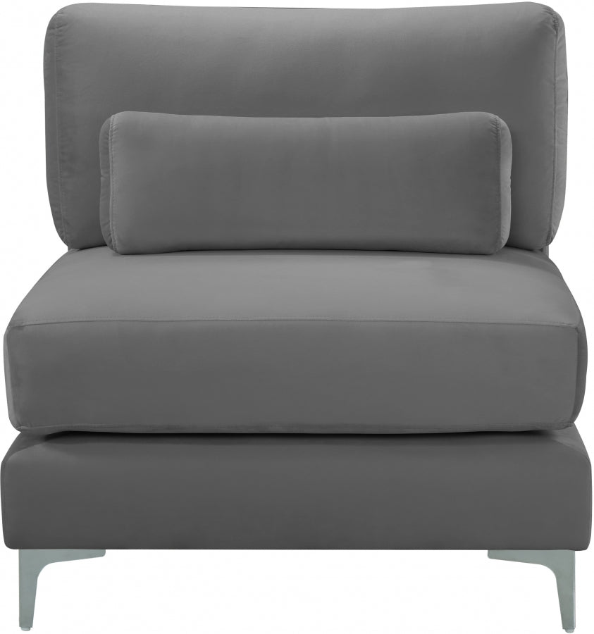 Chaise modulaire sans accoudoirs en velours Julia